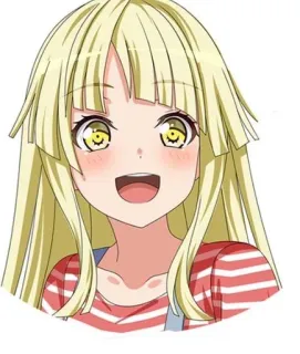 😃 97734f64 动漫, 女孩, 金发, 微笑 telegram sticker