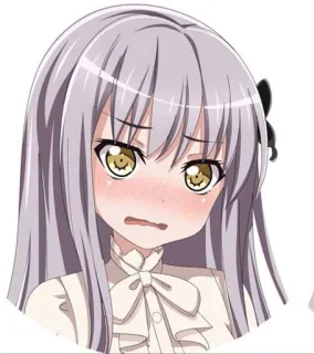 😳 b282f5f7 动漫, 漫画, 女孩, 面部表情, 脸红, 可爱 telegram sticker