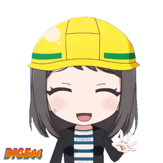 🤗 056da647 Аниме, Стикер, Женщина, Стройка, Шлем whatsapp sticker