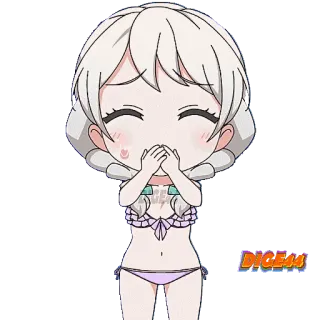 🫢 12ebfaaa DIG44 Аниме девушка, Чиби, Каваий, Бикини, Милый whatsapp sticker
