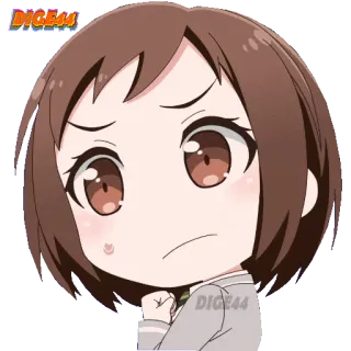 💪 3f543fef DIGE44 Аниме, Персонаж, Выражение, Обеспокоенный, Мультфильм whatsapp sticker