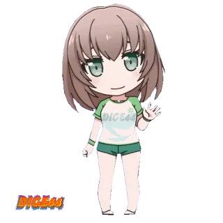 👋 4a0d0d1a DIGE44 Аниме, Чиби, Персонаж, Наклейка whatsapp sticker
