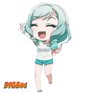 🥇 71b16c94 DIGE44 Аниме, Мультфильм, Чиби, Женский персонаж, Девушка, Милый whatsapp sticker
