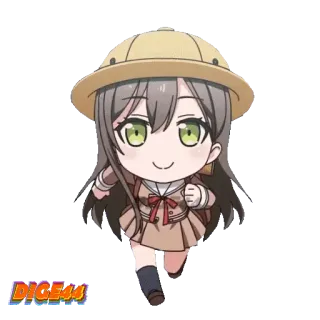 🏃‍♀️ 9817475c Аниме, Чиби, Мультфильм, Девушка, Бег, Шляпа whatsapp sticker