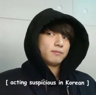 👀 02cba000 acting suspicious in Korean suspect, sweat à capuche, jeu d'acteur, coréen, homme telegram sticker