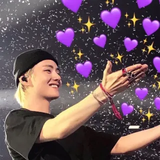 💜 b0cb80ab V kpop, bts, taehyung, idole, chanteur, coeurs violets telegram sticker