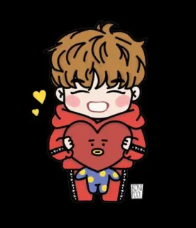 😁 315536fd cartoon, character, heart, love, cute, sticker telegram sticker