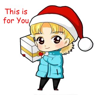 🎁 1781045e Christmas weihnachten, feiertag, geschenk, niedlich, cartoon, chibi, festlich whatsapp sticker