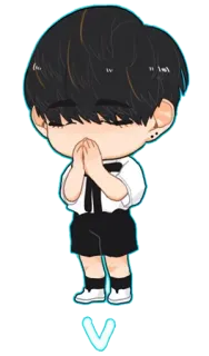 🙏 66900fb3 V kpop, v, bts, sticker, süß whatsapp sticker