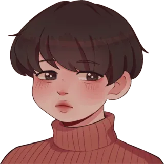 😒 a300a8d9 Porträt, Cartoon, Pullover, Anime, süß whatsapp sticker