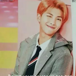 😉 5343fb99 RM Don't Love Yourself for the... kpop, cantante, idol, ritratto, uomo, asiatico telegram sticker