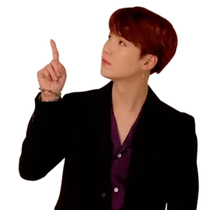 ☝️ 6efe0624 orang, pria, menunjuk, korea, penyanyi, BTS telegram sticker