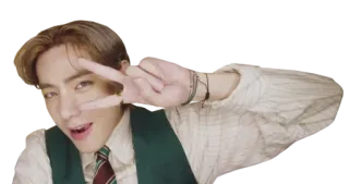 ✌️ bcf47d74 V V, K-Pop, BTS, simbol perdamaian, Idol telegram sticker