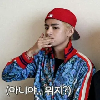 ✨ 023b52e8 (아니야.. 뭐지?) personne, homme, coréen, homme, célébrité, v, bts telegram sticker