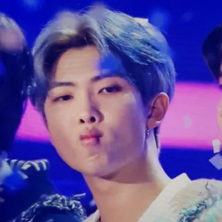 🍁 2df21754 RM RM, K-pop, chanteur, mignon, moue, cheveux bleus, BTS telegram sticker