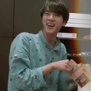 💭 16bdb325 Jin kpop, penyanyi, bahagia, orang, pria, tersenyum telegram sticker