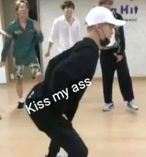 🍃 a73d20a0 Kiss my ass 冒犯, 脏话, 粗鲁, 表情包, 亲吻, 屁股 telegram sticker