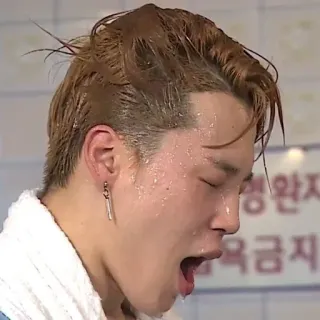 💦 51fdd7d7 행 완지 목욕 금지 orang, berkeringat, wajah, basah, lelah telegram sticker