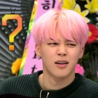 ❓ 752c8f41 Jimin kpop, penyanyi, pertanyaan, jimin, bts, korea, bingung telegram sticker