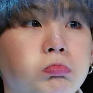 🥺 a6f14b77 Suga K-Pop, Idola, Penyanyi, Wajah, Close-up, Orang, BTS telegram sticker
