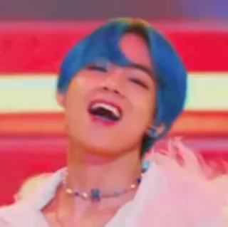 💅 ffc8fa00 V kpop, bts, v, kim taehyung, penyanyi, rambut biru telegram sticker