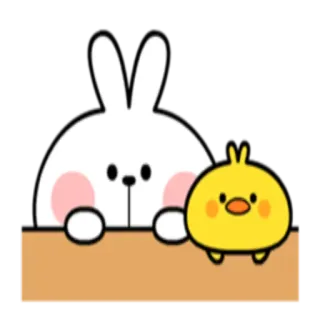 😐 04959e33 토끼, 병아리, 동물, 만화, 귀여운 telegram sticker