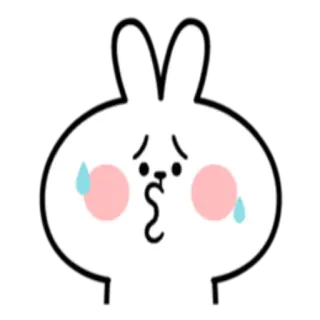 😗 3322fade 만화, 토끼, 토끼, 이모티콘, 귀여운, 카와이, 걱정하는, 불안한 telegram sticker