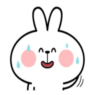 😓 b8be74e0 토끼, 귀여운, 땀, 불안, 만화 telegram sticker