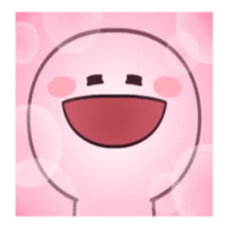 😀 d1ab5d6d 귀여운, 분홍색, 행복한, 얼굴, 만화, 스티커 telegram sticker