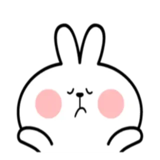 🙁 dbde58da 토끼, 귀여운, 만화, 슬픈, 동물 telegram sticker
