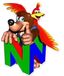 🎮 9c93acf8 Banjo-Kazooie バンジョーとカズーイ, ビデオゲーム, ニンテンドー64, カートゥーン, アニメ whatsapp sticker