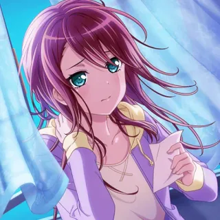 😔 0e7da4ee アニメの女の子, 悲しい, 紫の髪, 手紙, 漫画, イラスト telegram sticker