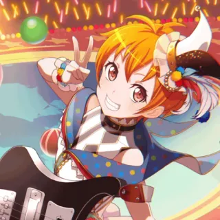 😁 180a63eb アニメ, 女の子, ギター, 音楽, キャラクター, 笑顔 telegram sticker