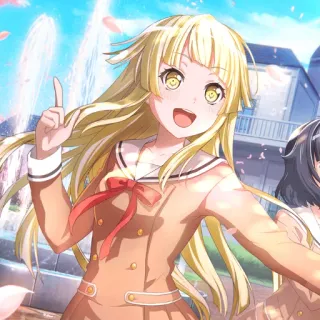 😀 379014d6 アニメの女の子, 金髪, 制服, 笑顔, 元気, 女子高生 telegram sticker