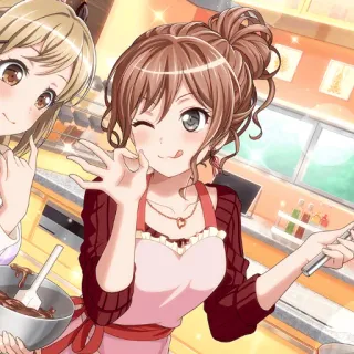 😋 87a4c0d8 アニメ, 女の子, ウインク, 可愛い, 料理, エプロン telegram sticker