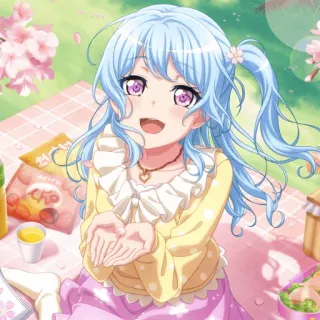 😚 d655cd32 アニメガール, 可愛い, 花, ピクニック, アニメ, 笑顔 telegram sticker