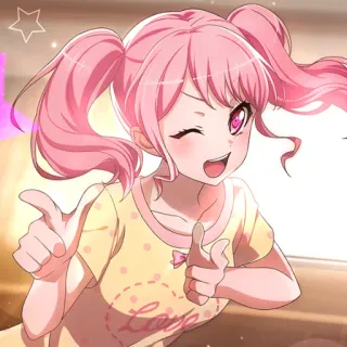 😉 ed7073a9 Love アニメ, 女の子, ピンク髪, いいね, かわいい, 元気 telegram sticker