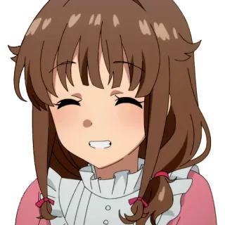 😁 07c03042 Anime, Dziewczyna, Uśmiech, Szczęśliwy, Słodki, Kreskówka telegram sticker