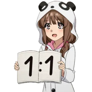 🙃 2b0b27d8 1:1 Anime, Panda, Słodkie, Dziewczyna, Książka, Liczby telegram sticker