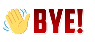 ⛔ a2ea89bb BYE! 再见, 告别, 挥手, 拜拜, 表情符号 telegram sticker