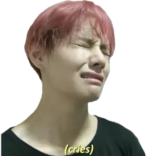 😢 033debf2 cries плач, грусть, эмоция, человек, лицо, мем whatsapp sticker