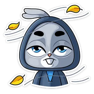 🍂 e69e8314 conejo, otoño, viento, hojas, animal, dibujos animados whatsapp sticker