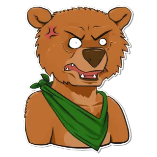 😠 6ab2d2d6 熊, 卡通, 生气, 动物, 角色, 贴纸 telegram sticker