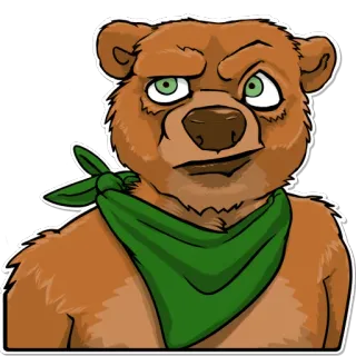 😒 71a2b0e0 熊, 动物, 卡通, 插画, 角色, 兽人 telegram sticker