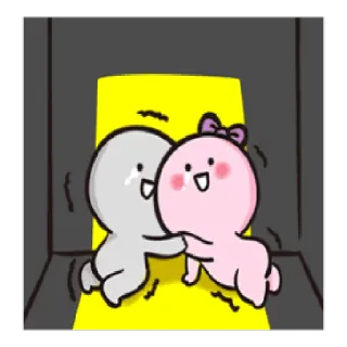 😖 80ec6fd0 Мультфильм, Милый, Любовь, Объятие, Нежность, Персонаж telegram sticker