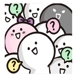 ❓ e4d8023f Вопросительные знаки, Мультфильм, Персонажи, Эмоции, Вопросы, Выражения, Милый, Наклейка telegram sticker