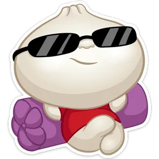 😎 ad4048a3 dumpling, cool, zonnebril, cartoon, eten, kawaii telegram sticker