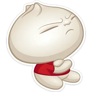 😑 ffaeb020 dumpling, cartoon, boos, eten, personage telegram sticker