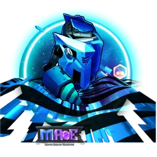 🧊 55f7a7a1 MAOE 机器人, 游戏, 未来, 蓝色, 机甲, 科技 whatsapp sticker