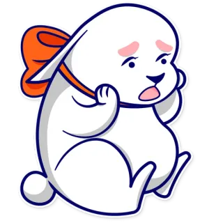 😱 7ef944bd 兔子, 难过, 卡通, 贴纸, 兔子, 可爱, 插画 telegram sticker